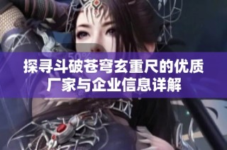 探寻斗破苍穹玄重尺的优质厂家与企业信息详解